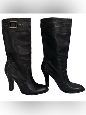 Parisian Platinum Boots 5.5 Stella Black Heeled Leather